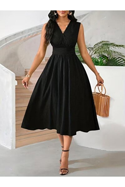Wear Up Γυναικείο φόρεμα με τιράντες, διπλό στήθος, λαιμόκοψη V, ελαστική μέσ...