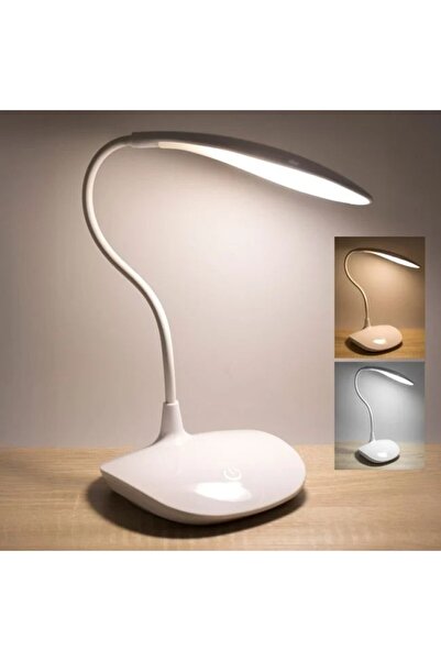DAsiNU Λευκό επιτραπέζιο φωτιστικό LED 3W με λειτουργία αφής και USB