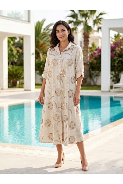 Punta Otantik PT18097 Ιταλικό ανδρικό φόρεμα με παγιέτες και κέντημα στο γιακ...