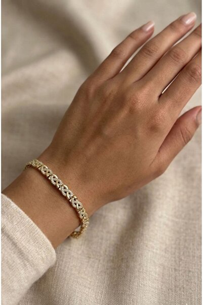 Studio Minibumu Infinite Shape Stone Anti-Tarnish Steel Gold Color Bracelet