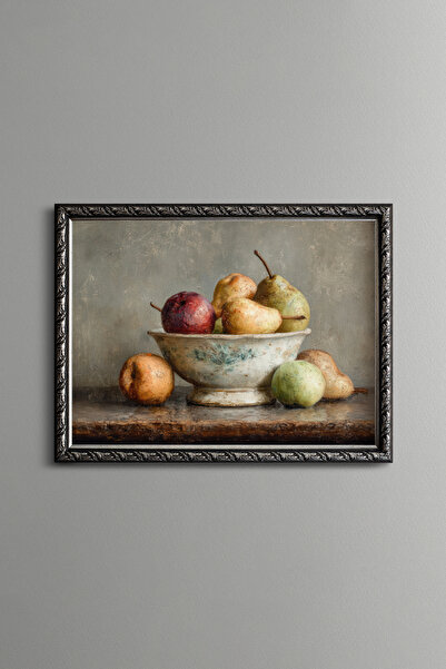 epiqart Classic Fruit Still Life - Vintage Patterned Frame - Slim Model