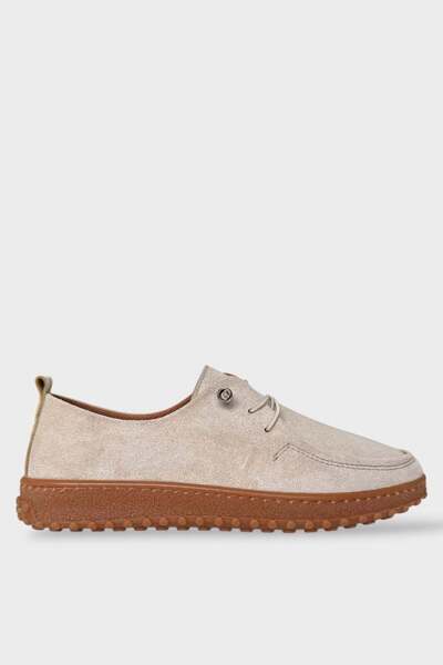 Liger Orthopedic Comfortable Sole Lace-Up Daily Women's Casual Shoes Beige