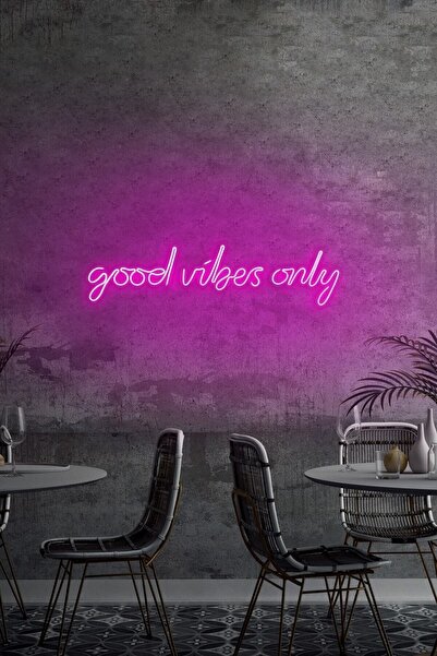 Neongraph Led Dekoratif Duvar Aydınlatması Neon Duvar Yazısı Sihirli Led Mesajlar - Good Vibes Only