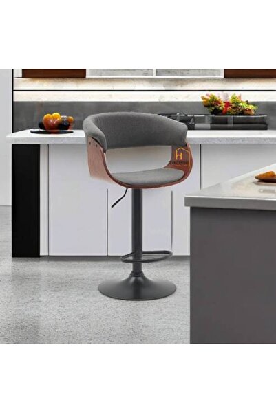 Al Saadah Home كرسي بار - 95 × 50 × 50 سم - رمادي غامق