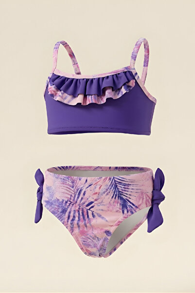 MODANINO Κοριτσίστικο Σετ Μαγιό με Βολάν και Κορδόνια στο Πλάι 3-12 Ετών 12598B