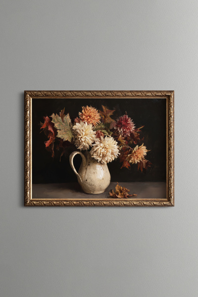 epiqart Autumn Bouquet - Vintage Patterned Frame - Slim Model