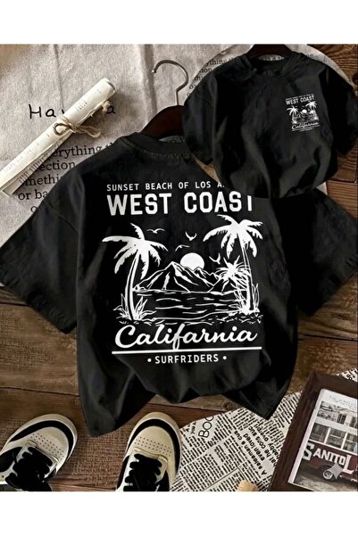 LELVANİ Μπλουζάκι unisex με στάμπα με κείμενο Sunset Beach της Ακτής του Δυτι...