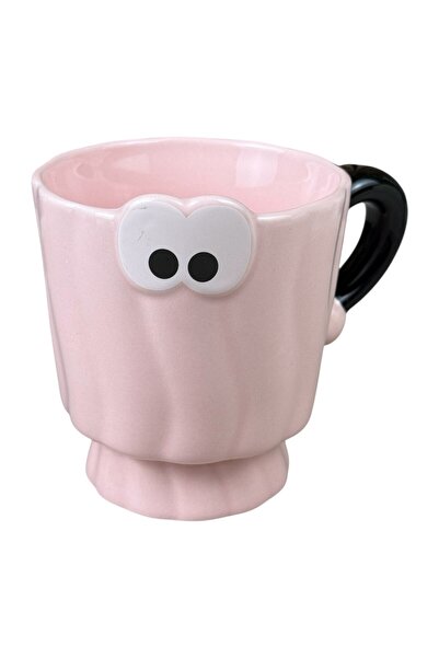 OEM Κεραμική κούπα  "Αστεία Μάτια " ροζ, 360 ml