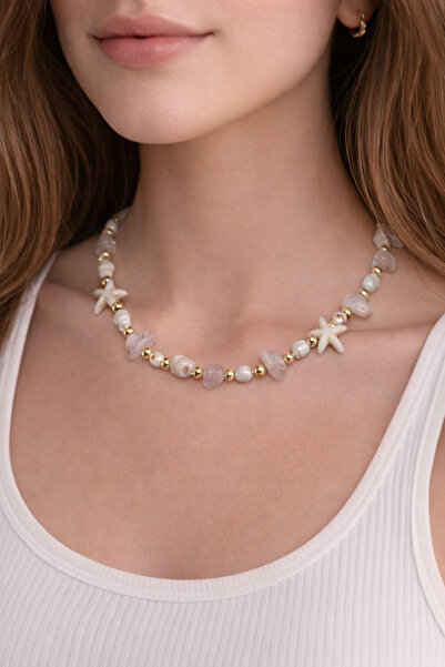 MakeWell Colorful Beaded Summer Necklace – Minimal Choker Women's Necklace (P...