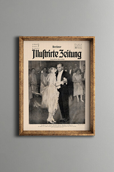 epiqart Ataturk and Lady Latife Dance Moment - Vintage Patterned Frame - Slim...