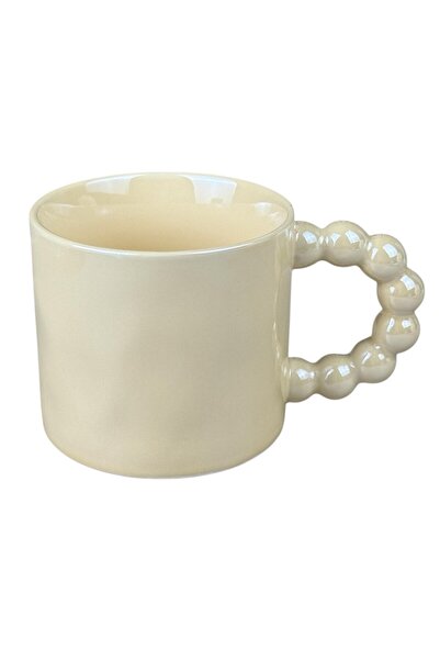 OEM Κεραμική κούπα  "Λαβή Πέρλα " κρεμ, 330 ml