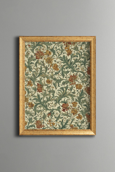 epiqart Retro Çiçek Desenleri - Vintage Desenli Çerçeve - İnce Model