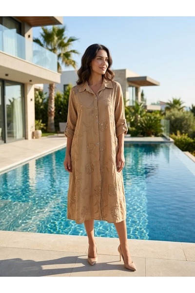 Punta Otantik PT18097 Ιταλικό ανδρικό φόρεμα με παγιέτες και κέντημα στο γιακ...