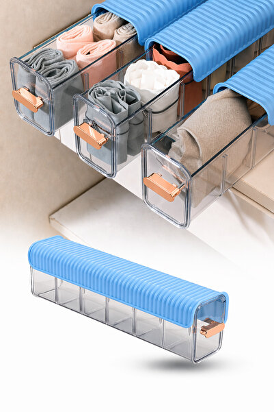 omilife Οργανωτής συρόμενου συρταριού με 6 θήκες, πλαστικός οργανωτής για κάλ...