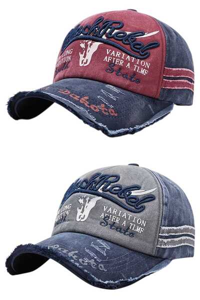 Uniquetrenders Unisex Vintage Black Rebel Embroidered Adjustable Baseball Cap...