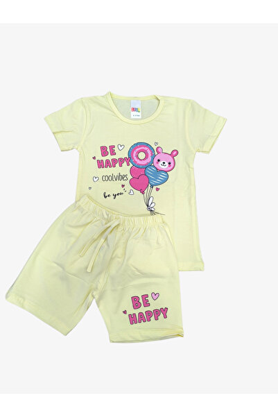 zahider Κοριτσίστικο βαμβακερό καλοκαιρινό σετ πιτζάμες με στάμπα και σορτς (...