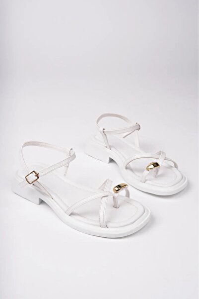 KAYGISIZ AYAKKABI Γυναικεία Μαύρα Δαχτυλίδια Λεπτομερή Σανδάλια Σταυρού Σαγιο...