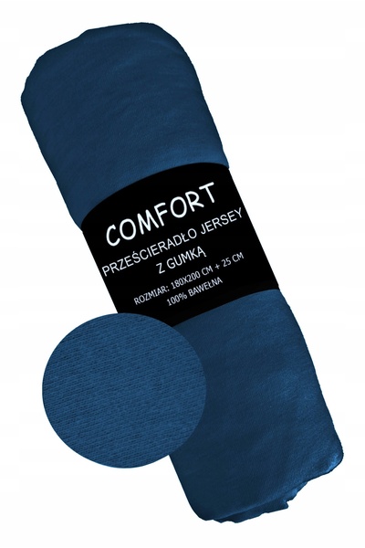 Koney Cearșaf Cu Elastic, 180x200cm, Albastru Petrol, Bumbac Jersey, Fixare S...