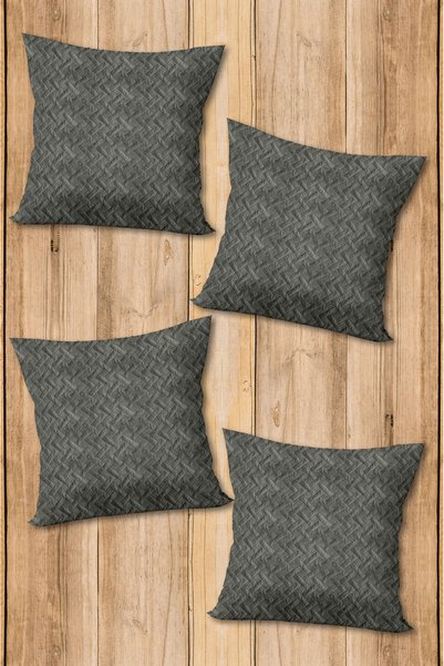 patron halı Digital Printed Soft Textured 4-Piece Throw Pillow Cover Set (43X43 cm) Krl0015