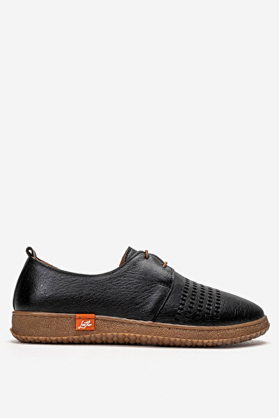 Dericlub Γυναικεία Comfort Daily Loafer Παπούτσια από γνήσιο δέρμα PN 2087 ΜΑΥΡΟ