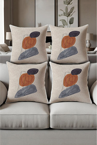 patron halı Digital Printed Soft Textured 4-Piece Throw Pillow Cover Set (43X...