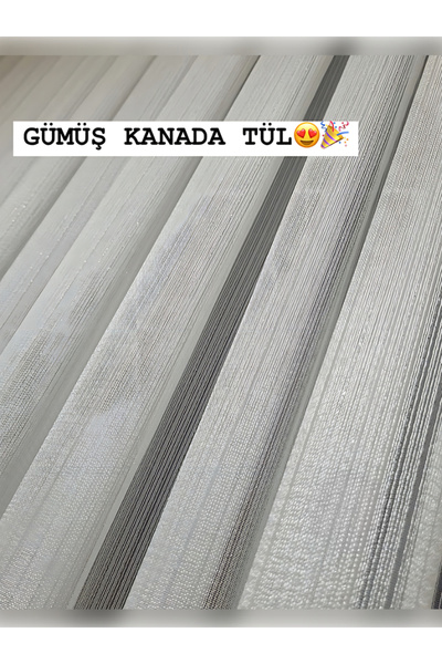 Mexess Taçinci Silver Canadian Tulle Curtain Diamond Series Κατάλληλο για Σαλ...