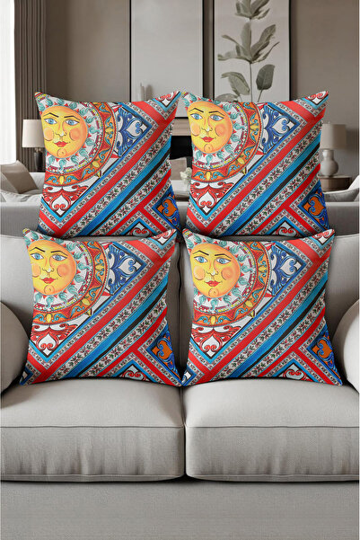 patron halı Digital Printed Soft Textured 4-Piece Throw Pillow Cover Set (43X...
