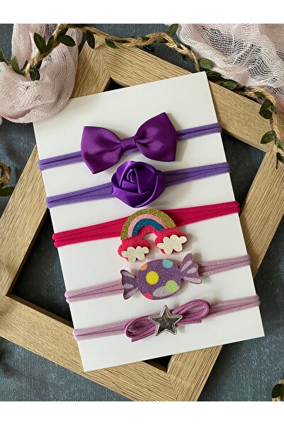 Miniko Butik مجموعة ربطات شعر متوافقة مع الأطفال حديثي الولادة، مكونة من 5 قطع