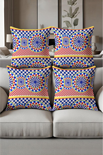 patron halı Digital Printed Soft Textured 4-Piece Throw Pillow Cover Set (43X...