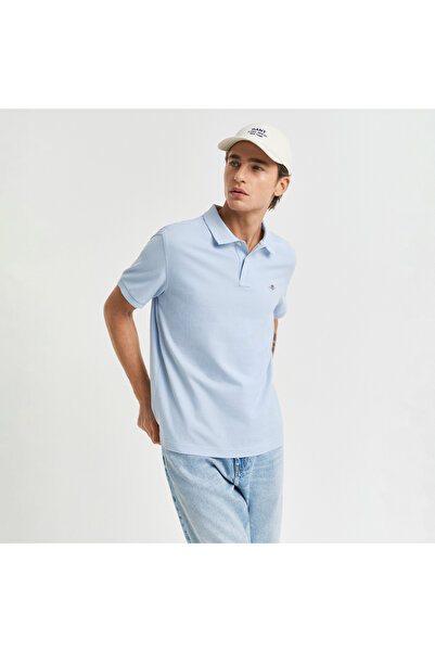 Gant Erkek Mavi Regular Fit Logolu Polo Yaka T-Shirt