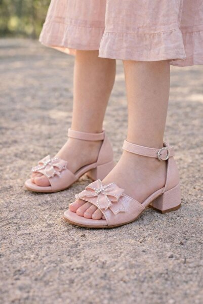 Papuctime Ribbon Detailed Girls' Evening Dress Heeled Shoes