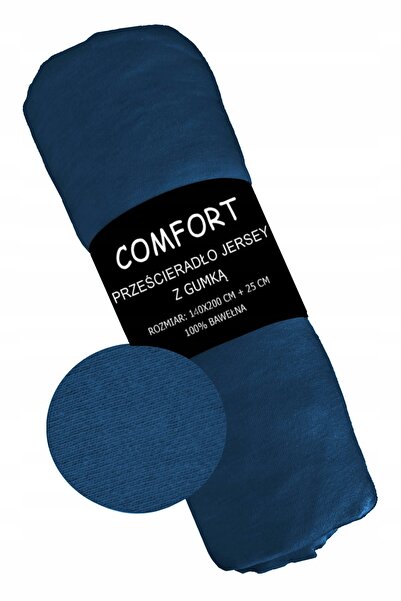 Koney Fitted Sheet, KONEY, Jersey Cotton, 100% Elastic, 140x200cm, Petrol Blue