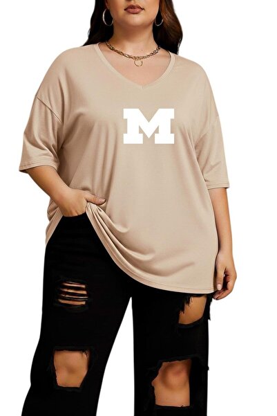 BENROMA Μπλουζάκι με στάμπα, λαιμόκοψη V, μεγάλο μέγεθος, oversize 2CZ6