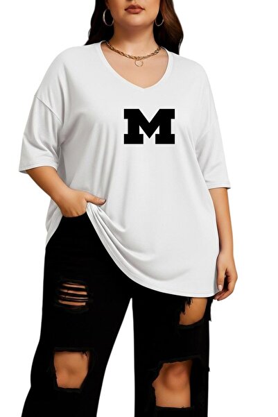 BENROMA Μπλουζάκι με στάμπα, λαιμόκοψη V, μεγάλο μέγεθος, oversize 2CZ6