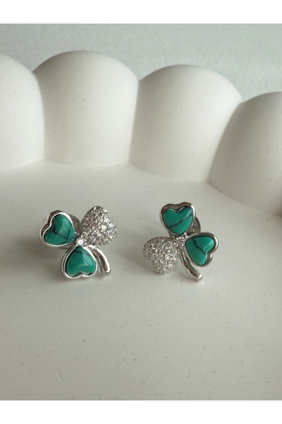 BABEN JEWELLERY 925 Yonca çivi küpe