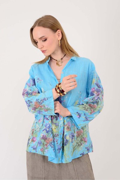 Park Moda 25003 ÇİÇEK DESEN GÖMLEK