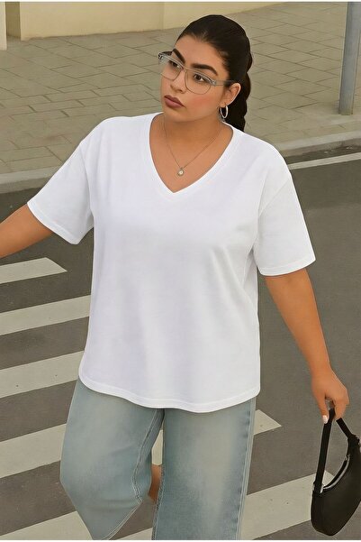 BENROMA Μπλουζάκι με λαιμόκοψη V σε μεγάλο μέγεθος 3CZ3