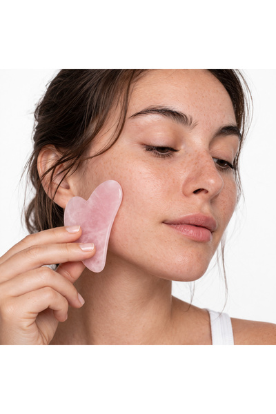 Gian Morey Pembe Kuvars Gua Sha Yüz Masaj Taşı Yüz Yogası Sıkılaştırıcı