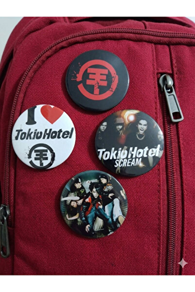 OWLBAG COMPANY OWL BAG Tokio Hotel desenli tasarım 4 adet mega boy rozet seti
