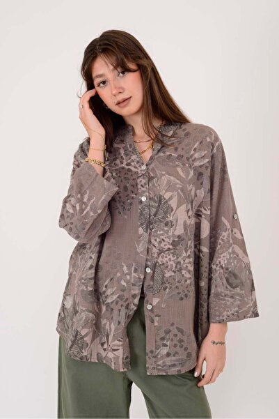 Park Moda 25003 ΠΟΥΚΑΜΙΣΟ ΜΕ ΣΧΕΔΙΟ ΑΝΘΩΝ ΚΑΙ ΦΥΛΛΩΝ