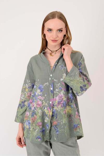 Park Moda 25003 ΠΟΥΚΑΜΙΣΟ ΜΕ ΣΧΕΔΙΟ ΛΟΥΛΟΥΔΙΩΝ