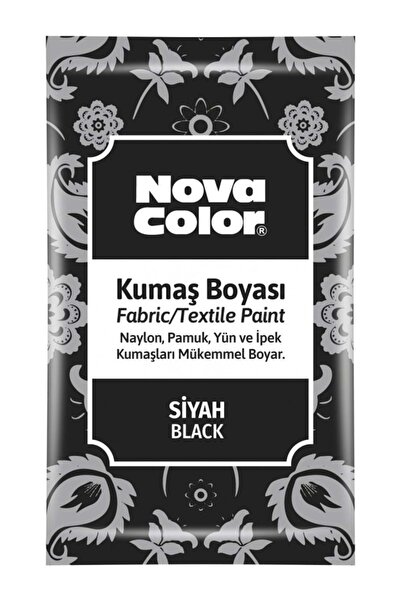 Nova Color Siyah KUMAŞ BOYA 6 ADET Dönüş Ceket,Etek,Kot,Kanvas,Keten,Tshirt,K...