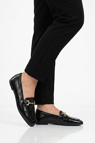 AYAKMOD Μαύρα λουστρίνια γυναικεία ελαφριά casual παπούτσια K-311 Z