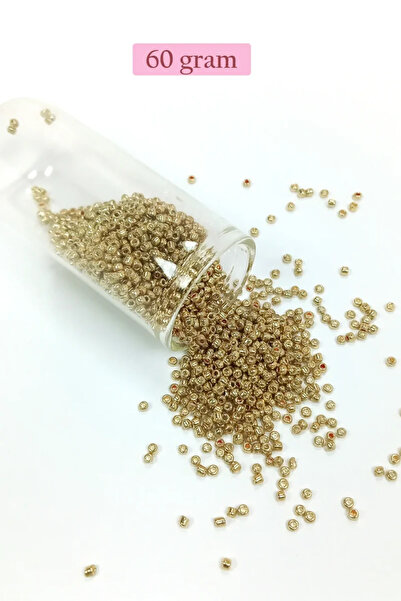 Generic Brand خرز رمل زجاجي مصبوب (11/0) 2 مم - 60 جرام - ذهبي - BNC059