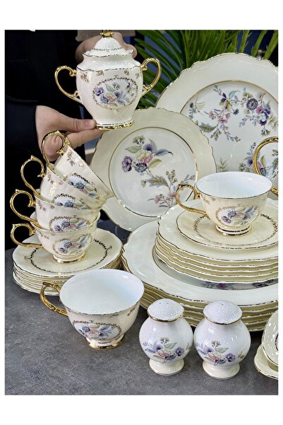 Doğudeko Linda Fine Bone China Porselen 36 Parça Kahvaltı & Brunch Takımı
