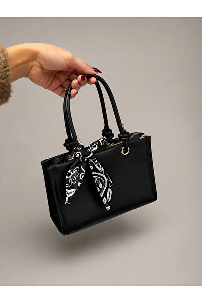 Melos Butik Γυναικείο μαύρο φουλάρι-σάλι με αξεσουάρ, μίνι τσάντα χειρός και ...