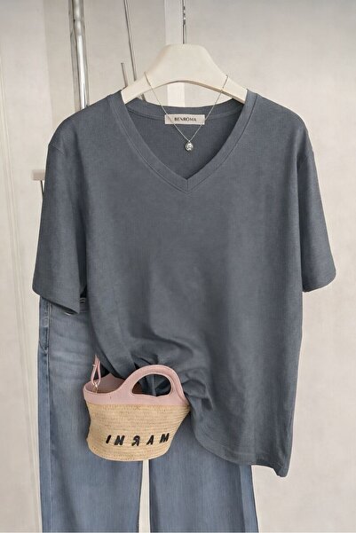 BENROMA V-Neck Oversized T-Shirt 3Vq4