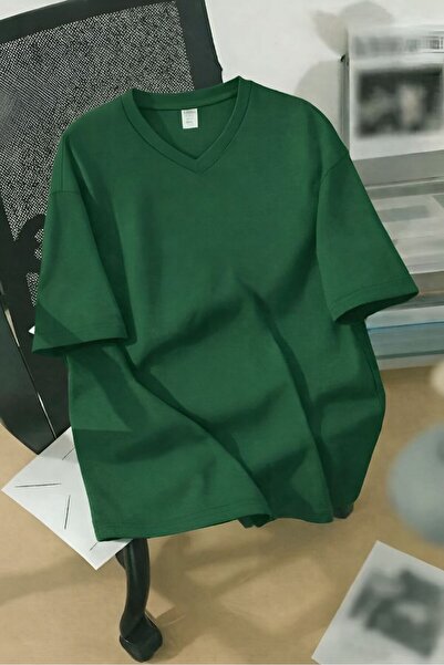 E-ROMA V-Neck Oversized T-Shirt 3Vq6