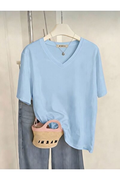 DM DOLCE MORE Μπλουζάκι με λαιμόκοψη V σε μεγάλο μέγεθος 3VQ4