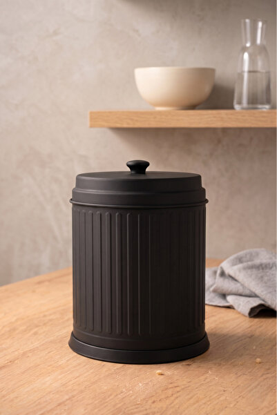 GörSeç Vintage Μαύρο Διακοσμητικό Μεταλλικό Δοχείο Αποθήκευσης Απορρυπαντικού...